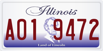 IL license plate A019472
