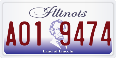 IL license plate A019474