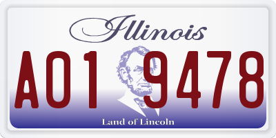 IL license plate A019478