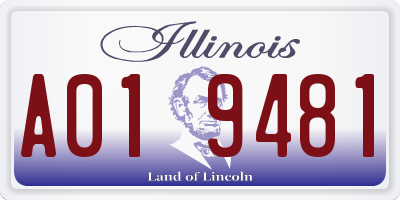 IL license plate A019481