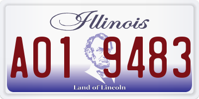 IL license plate A019483