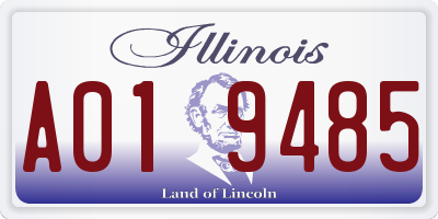 IL license plate A019485
