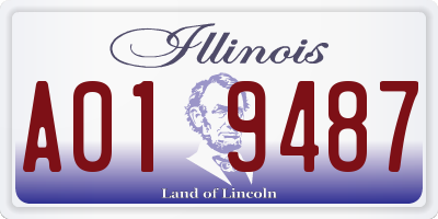 IL license plate A019487