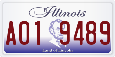 IL license plate A019489