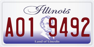 IL license plate A019492