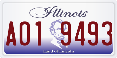 IL license plate A019493