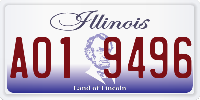 IL license plate A019496