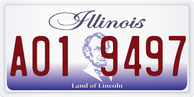 IL license plate A019497