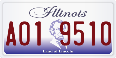 IL license plate A019510