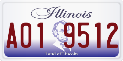 IL license plate A019512