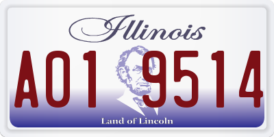 IL license plate A019514