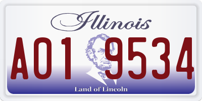 IL license plate A019534