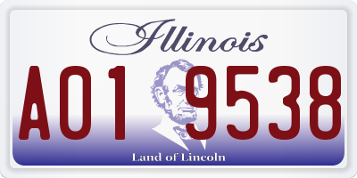 IL license plate A019538