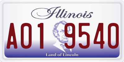 IL license plate A019540