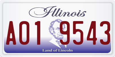 IL license plate A019543