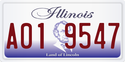 IL license plate A019547