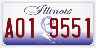 IL license plate A019551