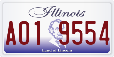 IL license plate A019554
