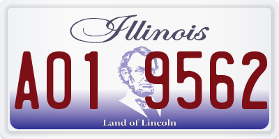IL license plate A019562