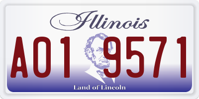 IL license plate A019571