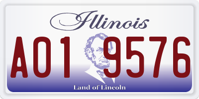 IL license plate A019576
