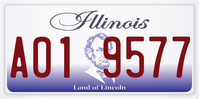 IL license plate A019577