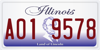 IL license plate A019578