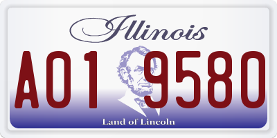 IL license plate A019580