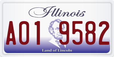 IL license plate A019582
