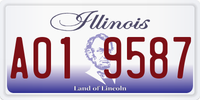IL license plate A019587