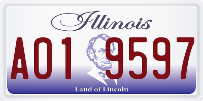 IL license plate A019597