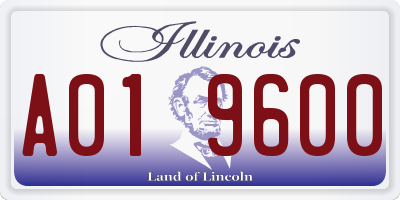 IL license plate A019600
