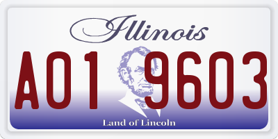 IL license plate A019603
