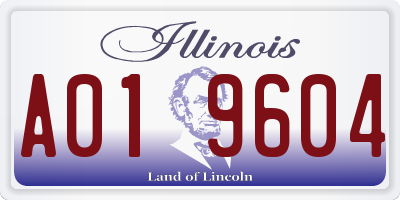 IL license plate A019604