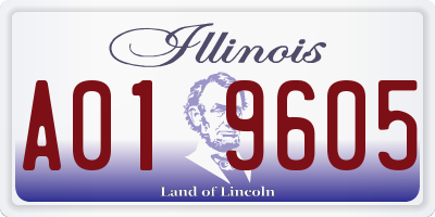 IL license plate A019605