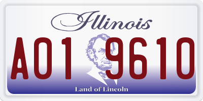 IL license plate A019610