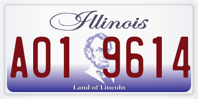 IL license plate A019614