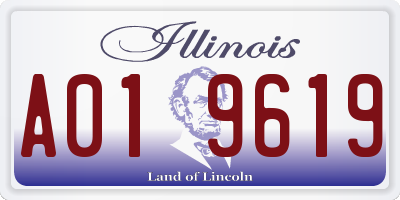 IL license plate A019619
