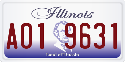 IL license plate A019631