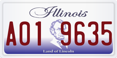 IL license plate A019635