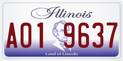 IL license plate A019637