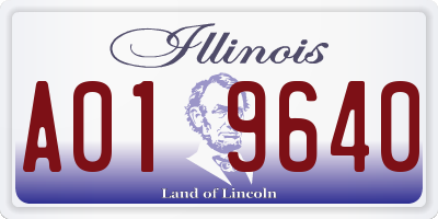 IL license plate A019640