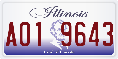IL license plate A019643