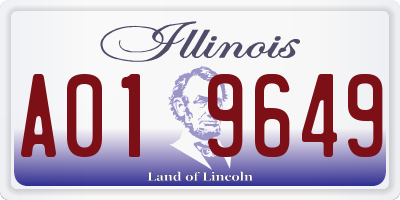 IL license plate A019649