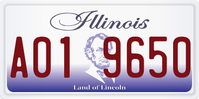 IL license plate A019650