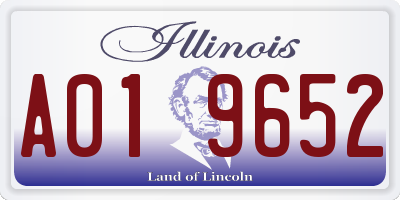 IL license plate A019652