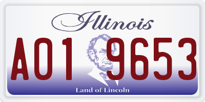 IL license plate A019653