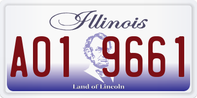 IL license plate A019661