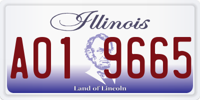 IL license plate A019665