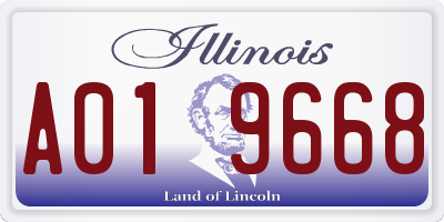 IL license plate A019668